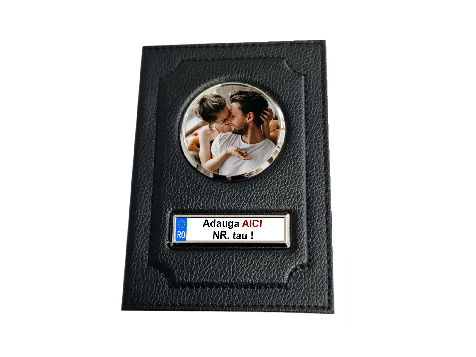Portofel port acte auto piele logo marca masinii poza si nr auto nr masinii cadou portofel personalizat