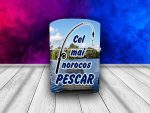 Brc007 Cel mai noroc pescar si captura lui Bricheta personalizata cel mai norocos pescar cadouri pentru pescari brichete pentru pescari
