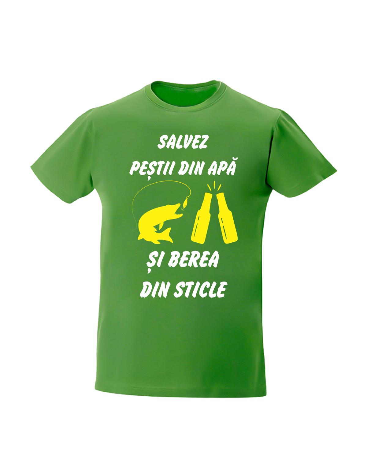 Tricou verde Tricou personalizat Salvez pestii din apa si berea din sticle cadouri pentru pescari tricouri pentru pescari