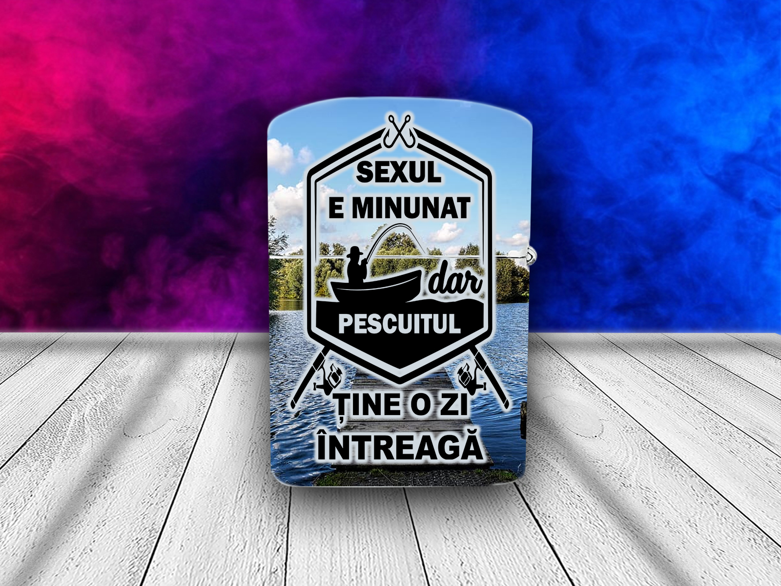 brc018 bricheta personalizata sexul e minunat dar pescuitul tine o zi intreaga bricheta personalizata Sexul e minunat dar pescuitul tine o zi intreaga cadouri pentru pescari