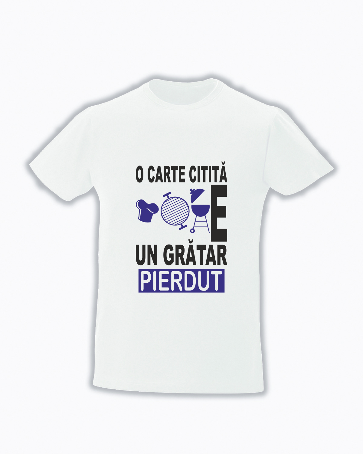 trc088 O carte citita e un gratar pierdut alb Tricou personalizat o carte citita e un gratar pierdut cadouri cu mesaje haioase tricouri cu mesaje haioase