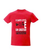 trc088 O carte citita e un gratar pierdut rosu Tricou personalizat o carte citita e un gratar pierdut cadouri cu mesaje haioase tricouri cu mesaje haioase