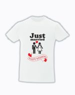 trc095 Just married alb Tricou personalizat Just Married proaspat casatoriti tricouri pentru nunta cadouri nunta