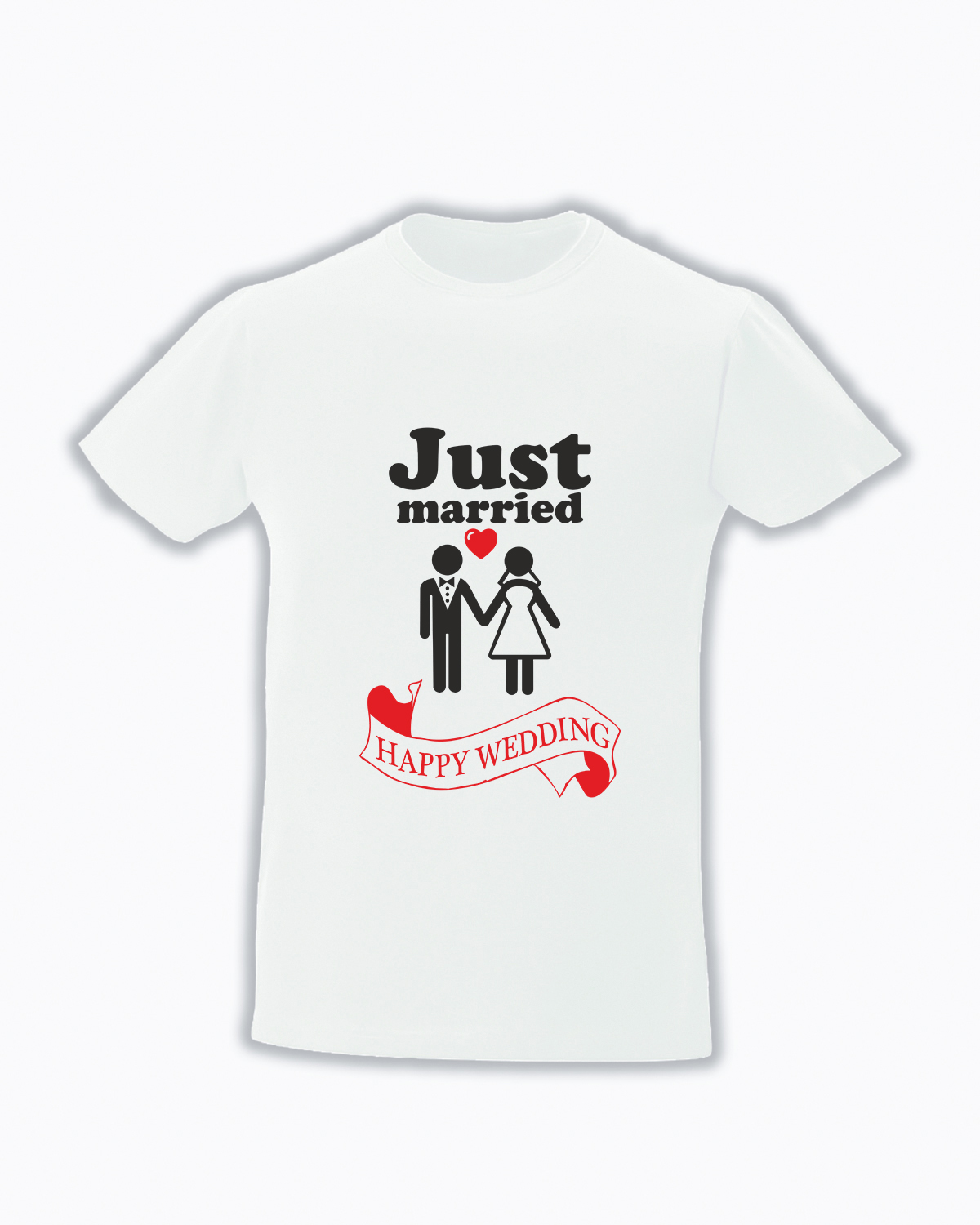 trc095 Just married alb Tricou personalizat Just Married proaspat casatoriti tricouri pentru nunta cadouri nunta