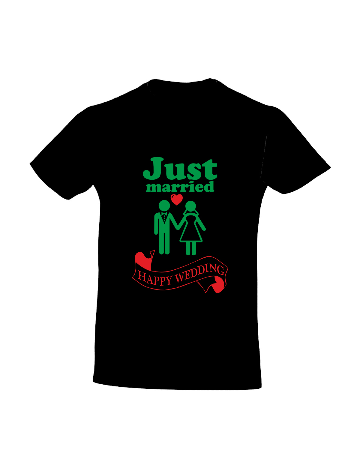 trc095 Just married negru Tricou personalizat Just Married proaspat casatoriti tricouri pentru nunta cadouri nunta