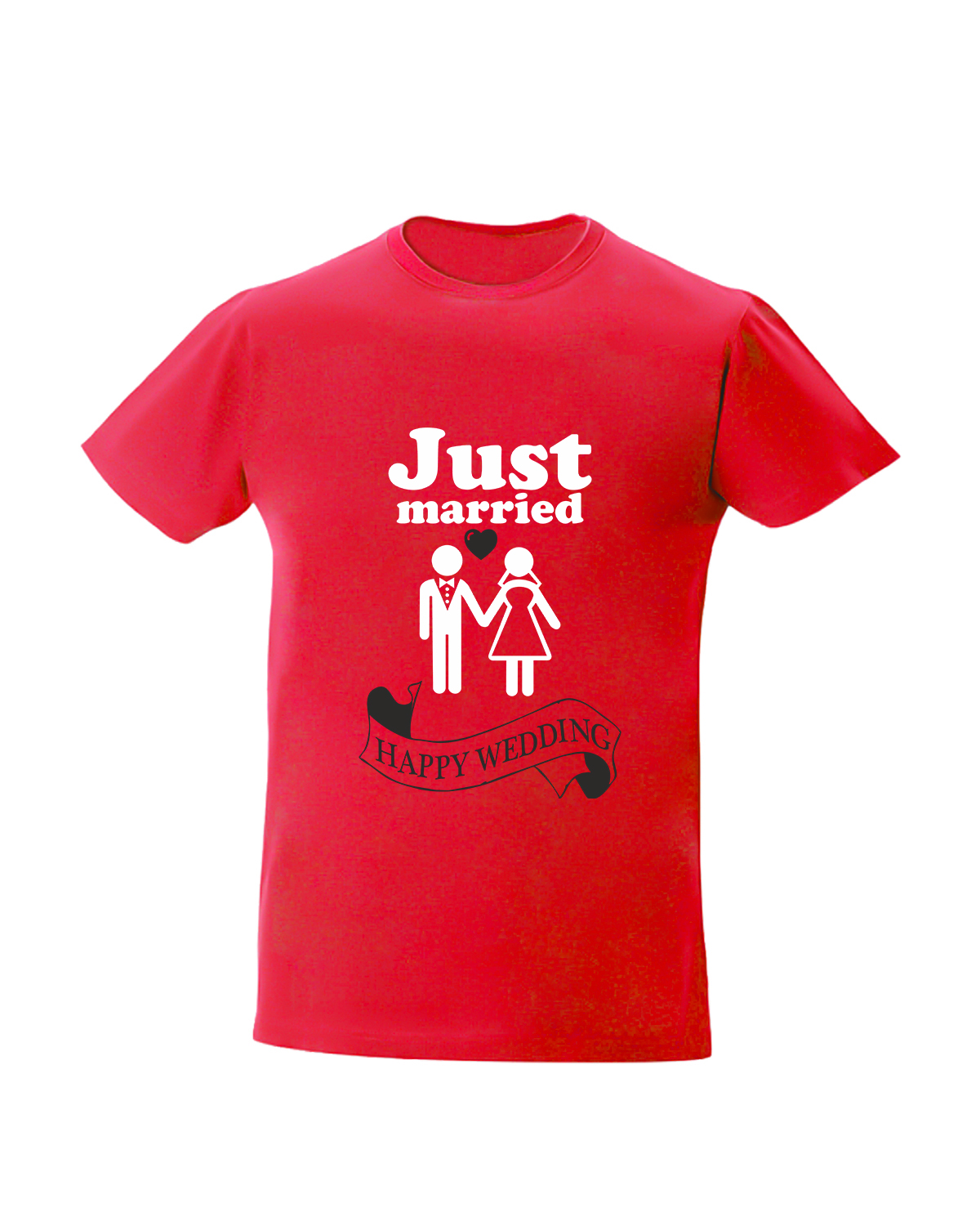 trc095 Just married rosu Tricou personalizat Just Married proaspat casatoriti tricouri pentru nunta cadouri nunta