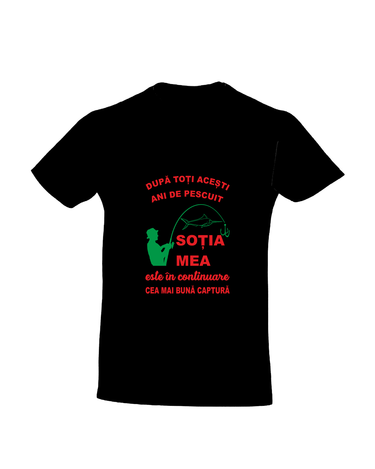trc107 sotia mea e cea mai buna captura negru tricou personalizat sotia mea e cea mai buna captura tricouri pentru pescari cadouri pentru pescari