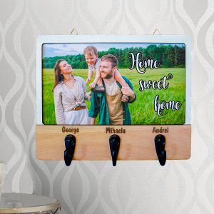 Suport chei personalizat cu poza lemn gravat brelocuri personalizate cu poza si mesaj