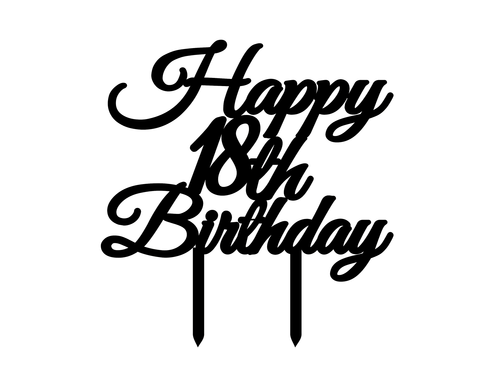 Cake topper Happy Birthday 1
