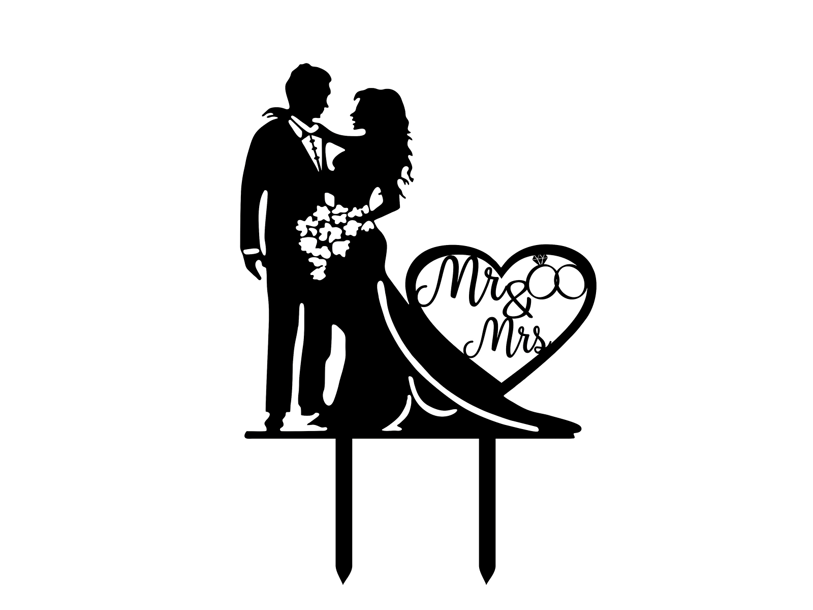 Ckt017 Cake topper Mr. and Mrs. Groom and Bride Looking at Each Other Cake topper Mr. and Mrs. Groom and Bride Looking at Each Other