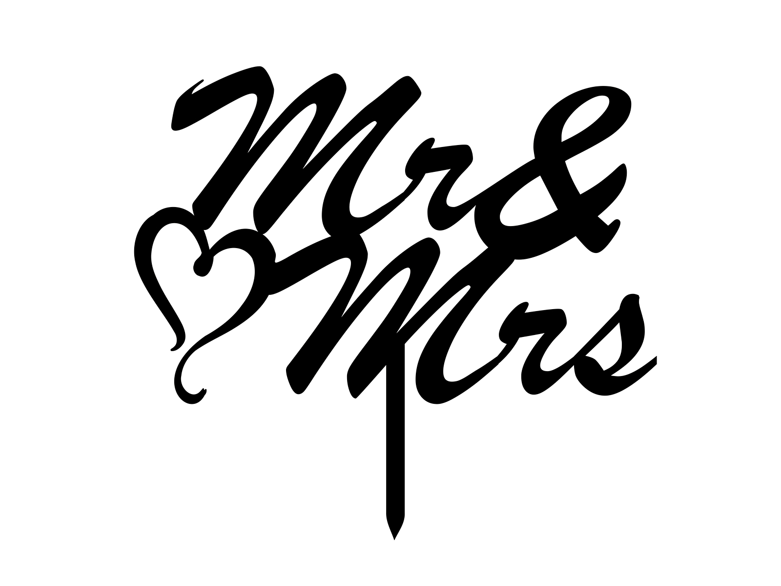 Ckt018 Cake topper Mr and Mrs. with Heart Shape Cake topper Mr. and Mrs. with Heart Shape