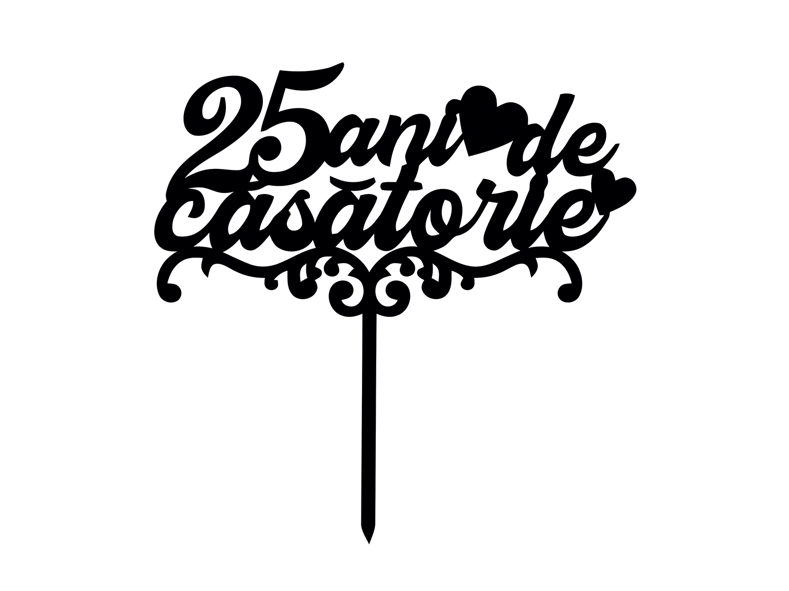 Ckt022 Cake topper Ani de casatorie Cake topper Ani de casatorie
