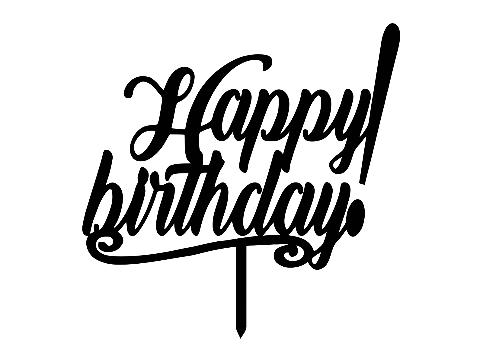 Ckt030 Cake topper Happy Birthday 2 Cake topper Happy Birthday 2
