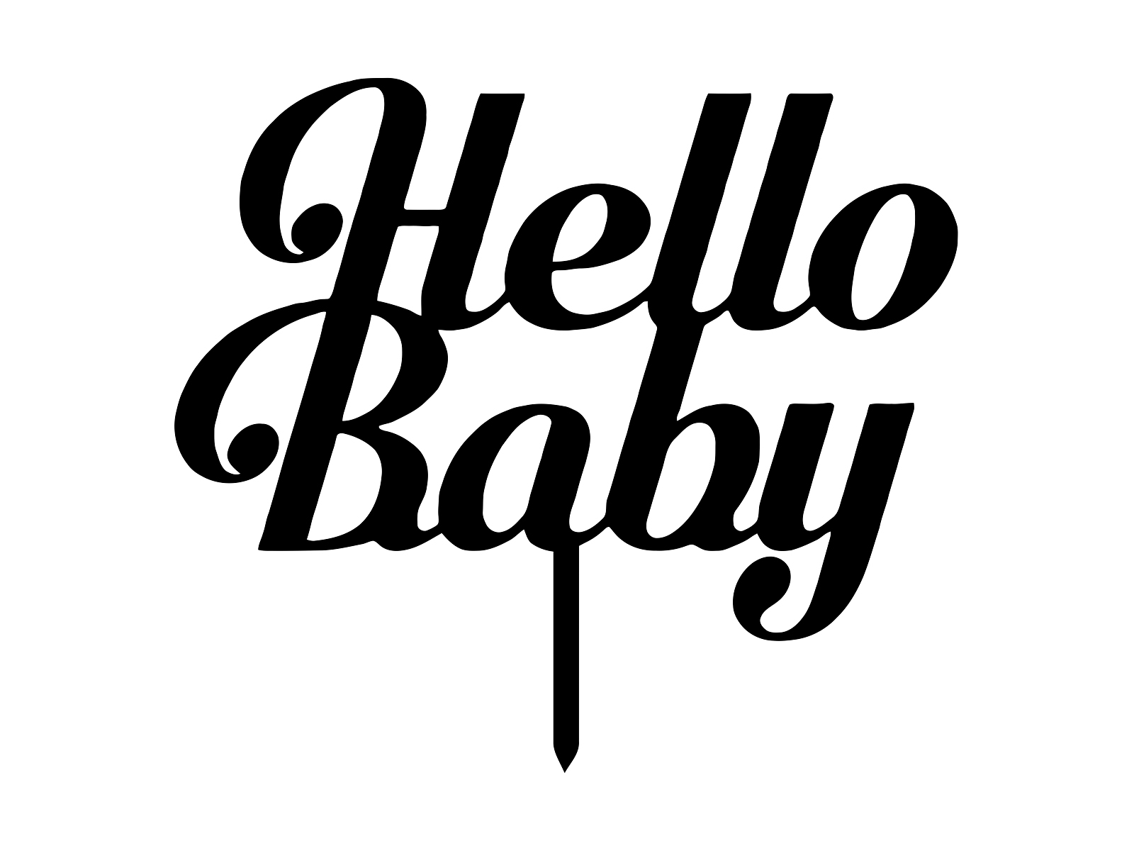 Ckt032 Cake topper Hello Baby (2) Cake topper Hello Baby