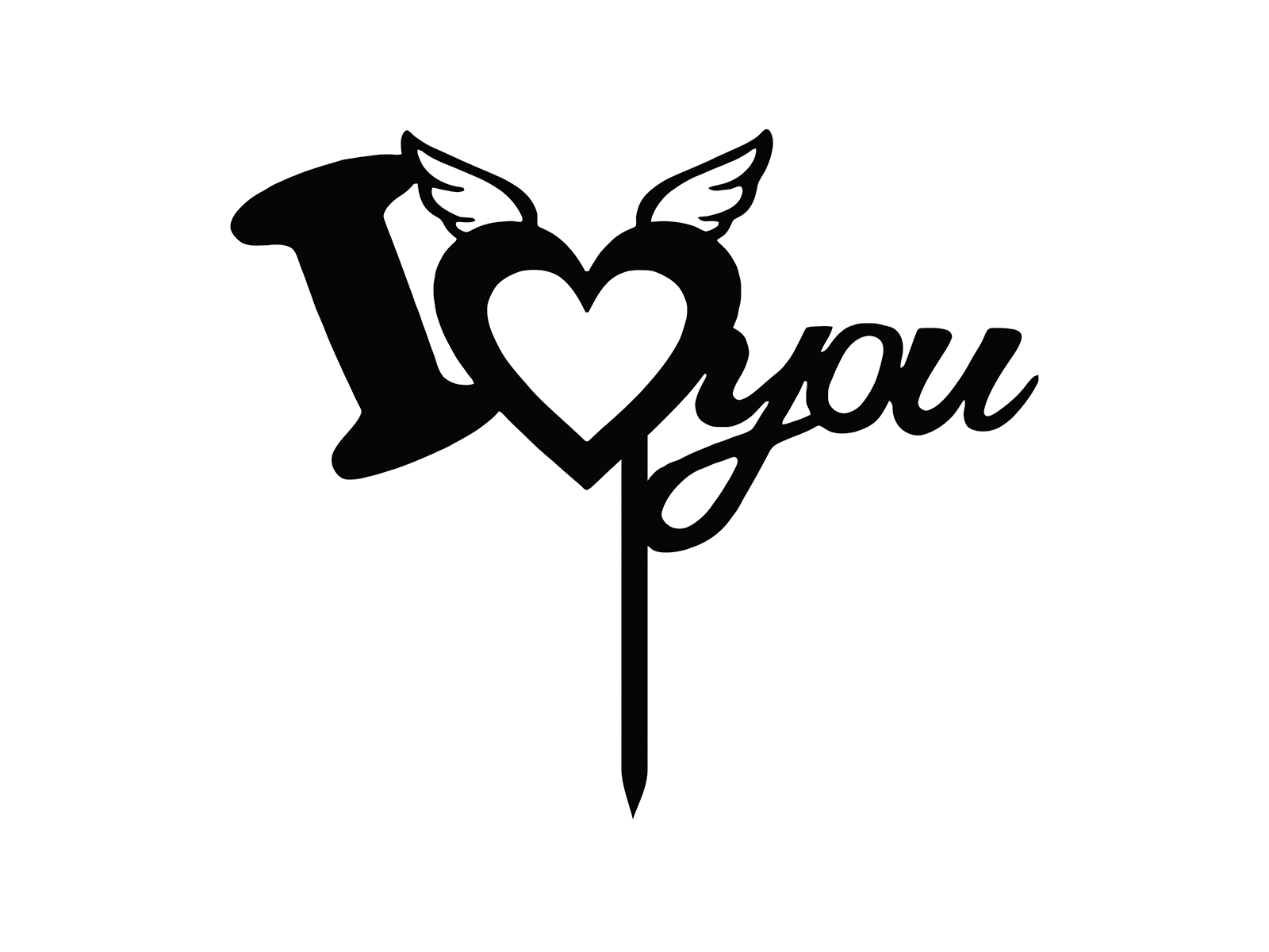 Cake topper I love you with Heart