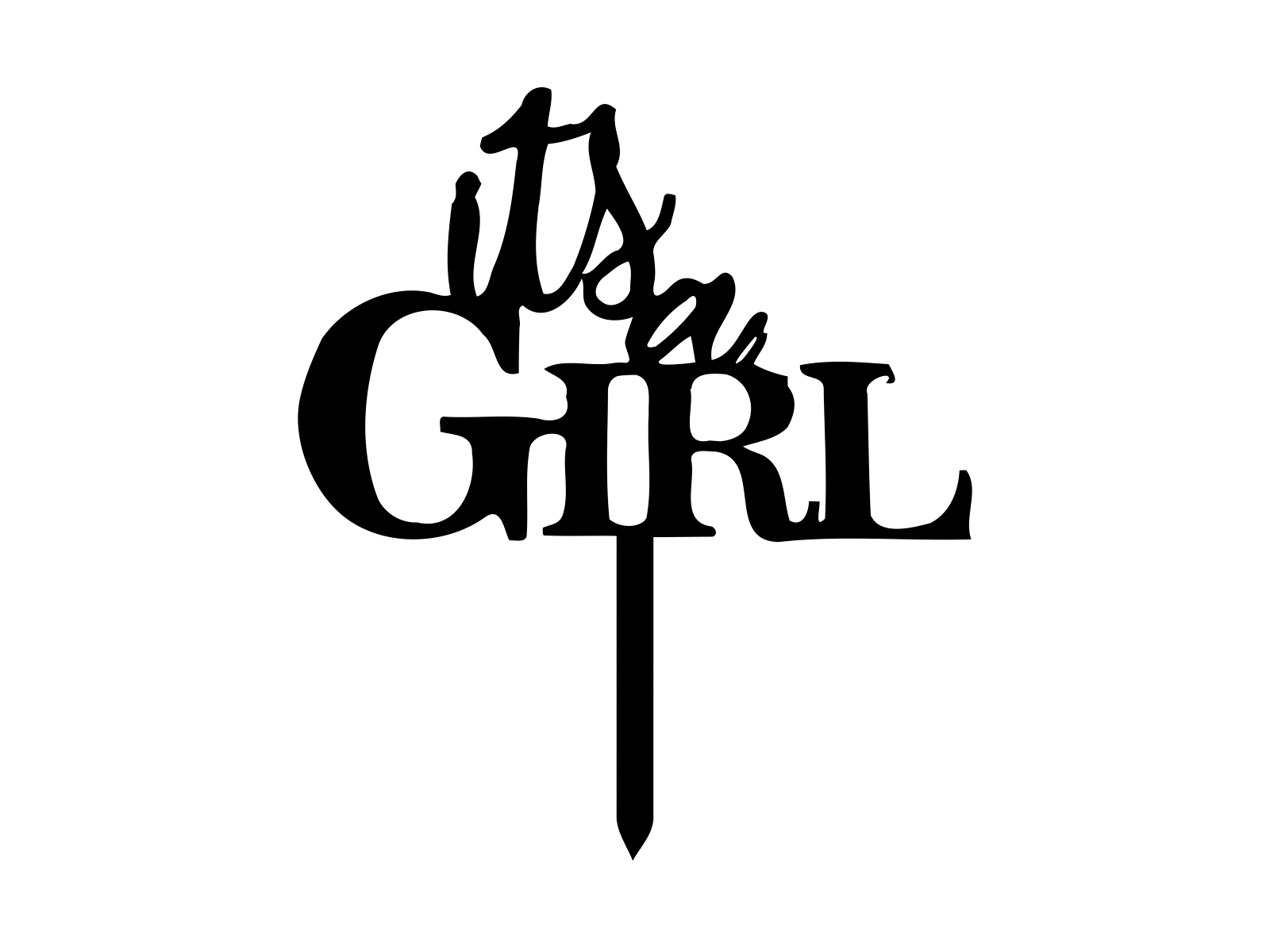 Ckt035 Cake topper Its a girl Cake topper It's a girl