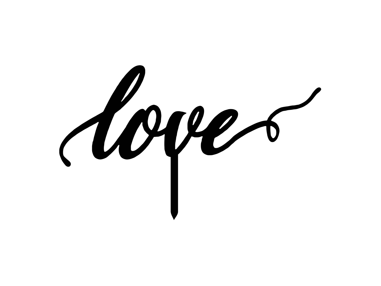Cake Topper Bride and Groom with Big Love Sign