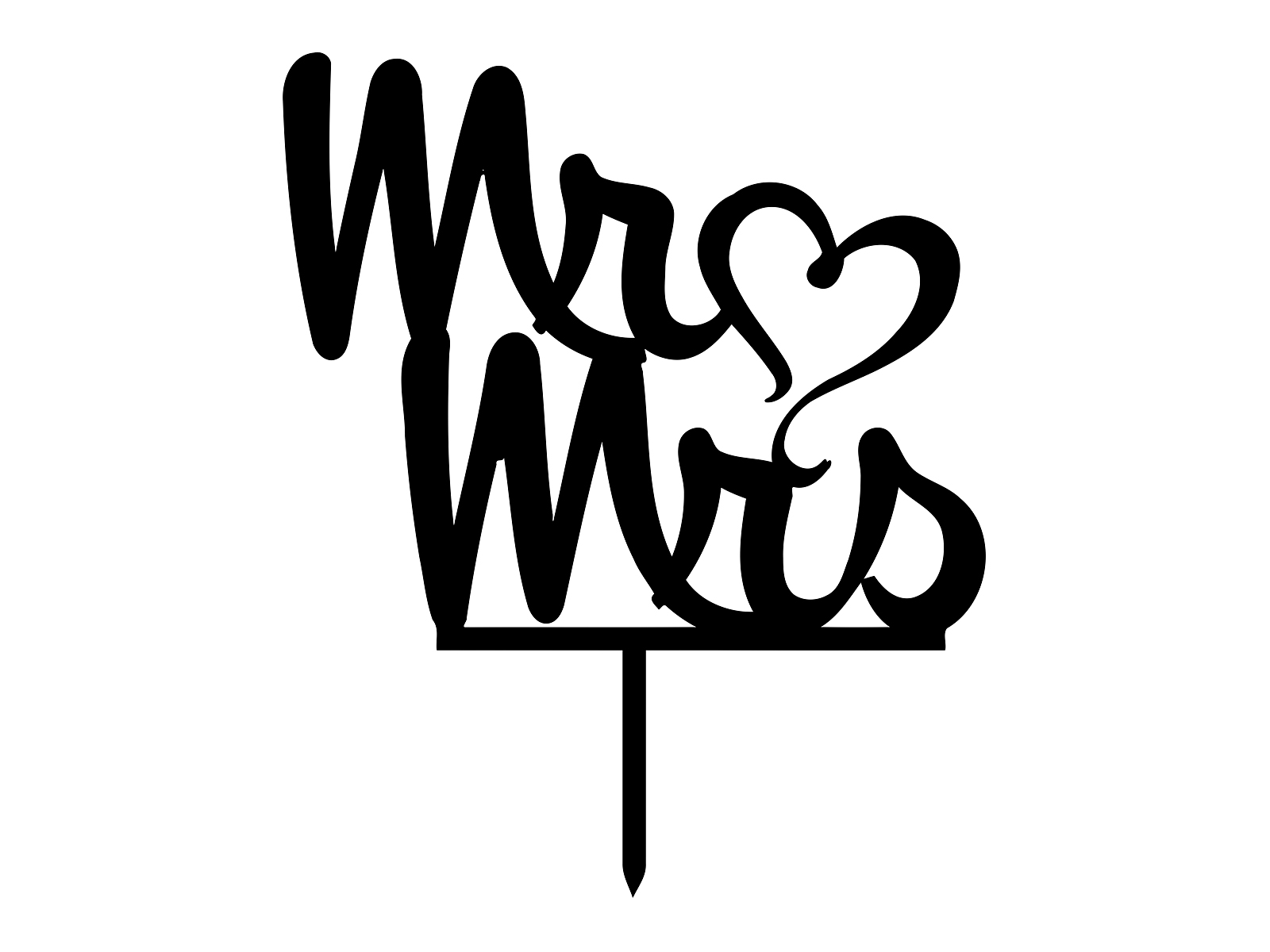Ckt044 Cake topper Mr. and Mrs. with Big Heart Cake topper Mr. and Mrs. with Big Heart