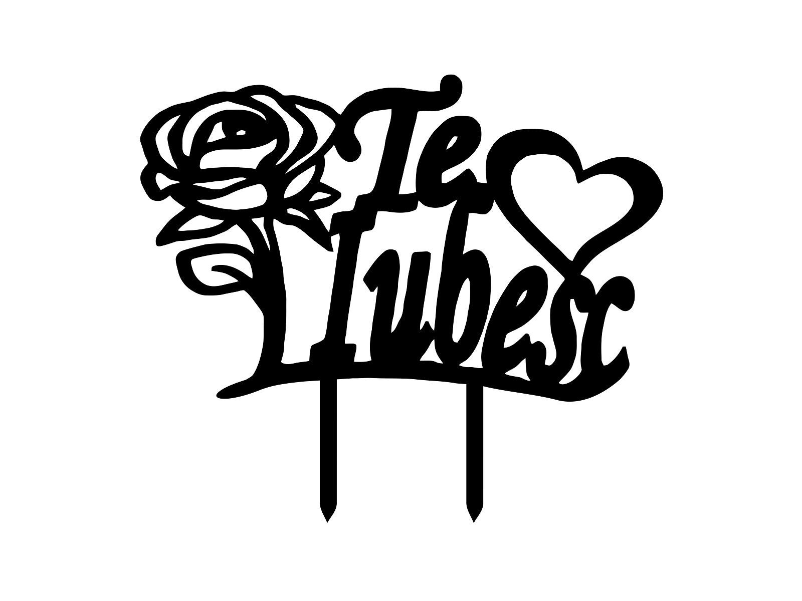 Cake topper Te iubesc 1
