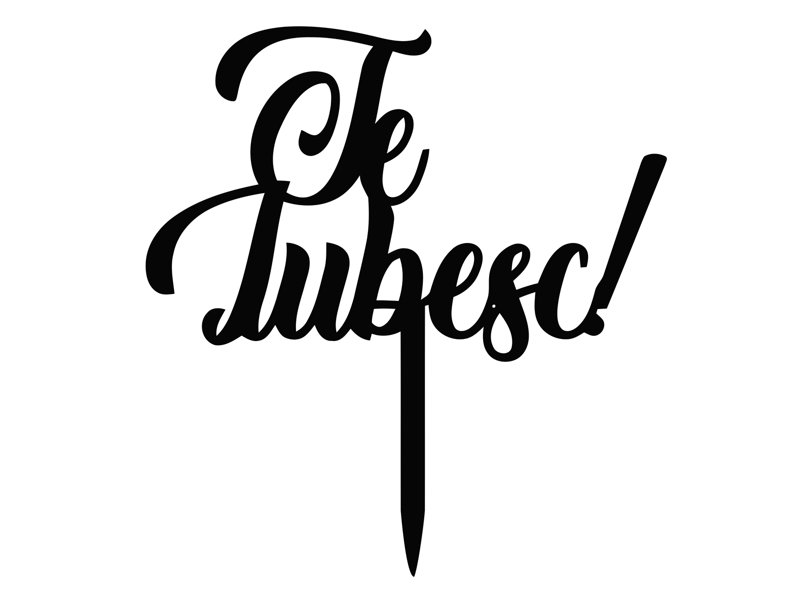 Cake topper Te iubesc 2