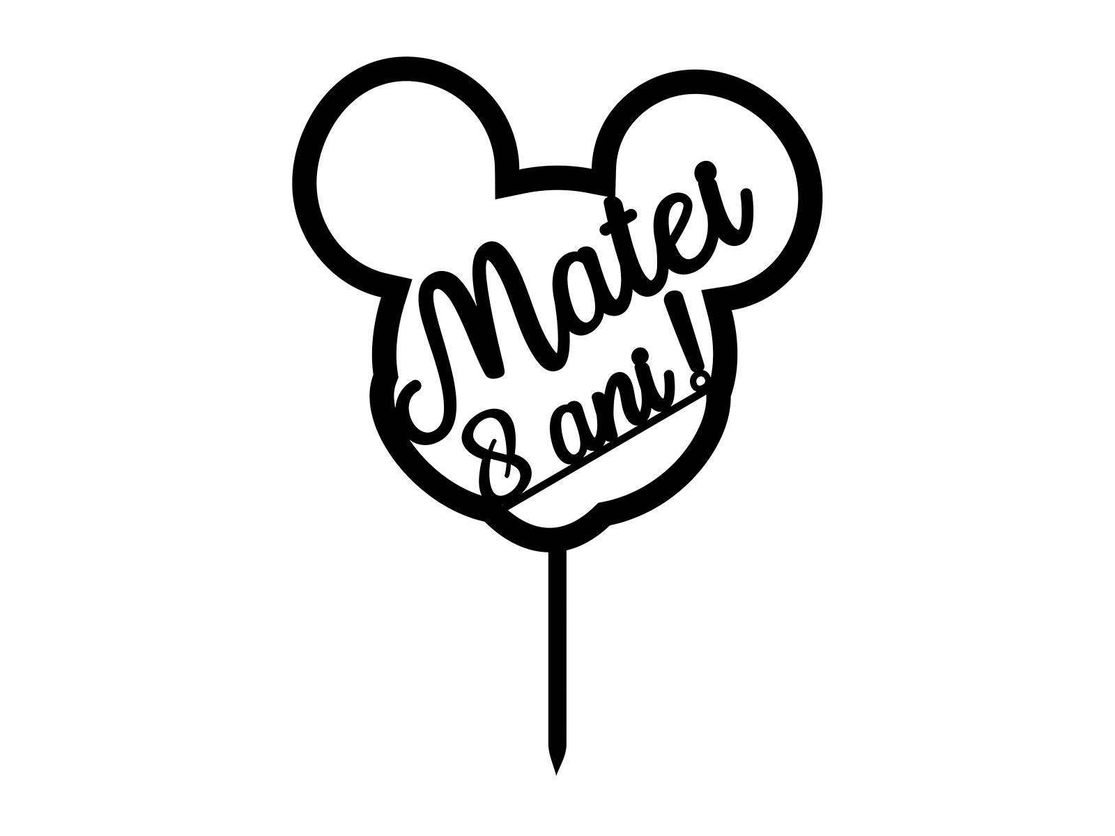 Ckt050 Cake topper Mikey Mouse cu Nume si ani Cake topper Mikey Mouse cu Nume si Ani