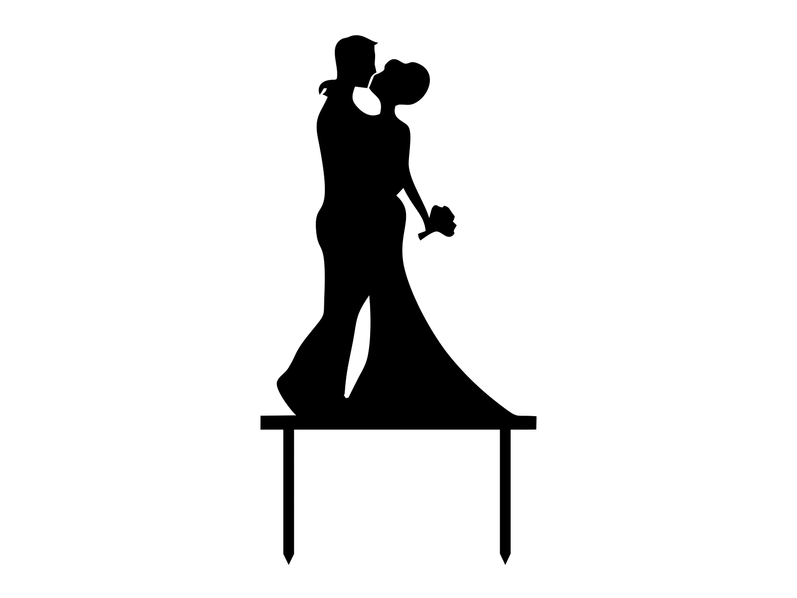 Cake topper Groom and Bride Kissing 2