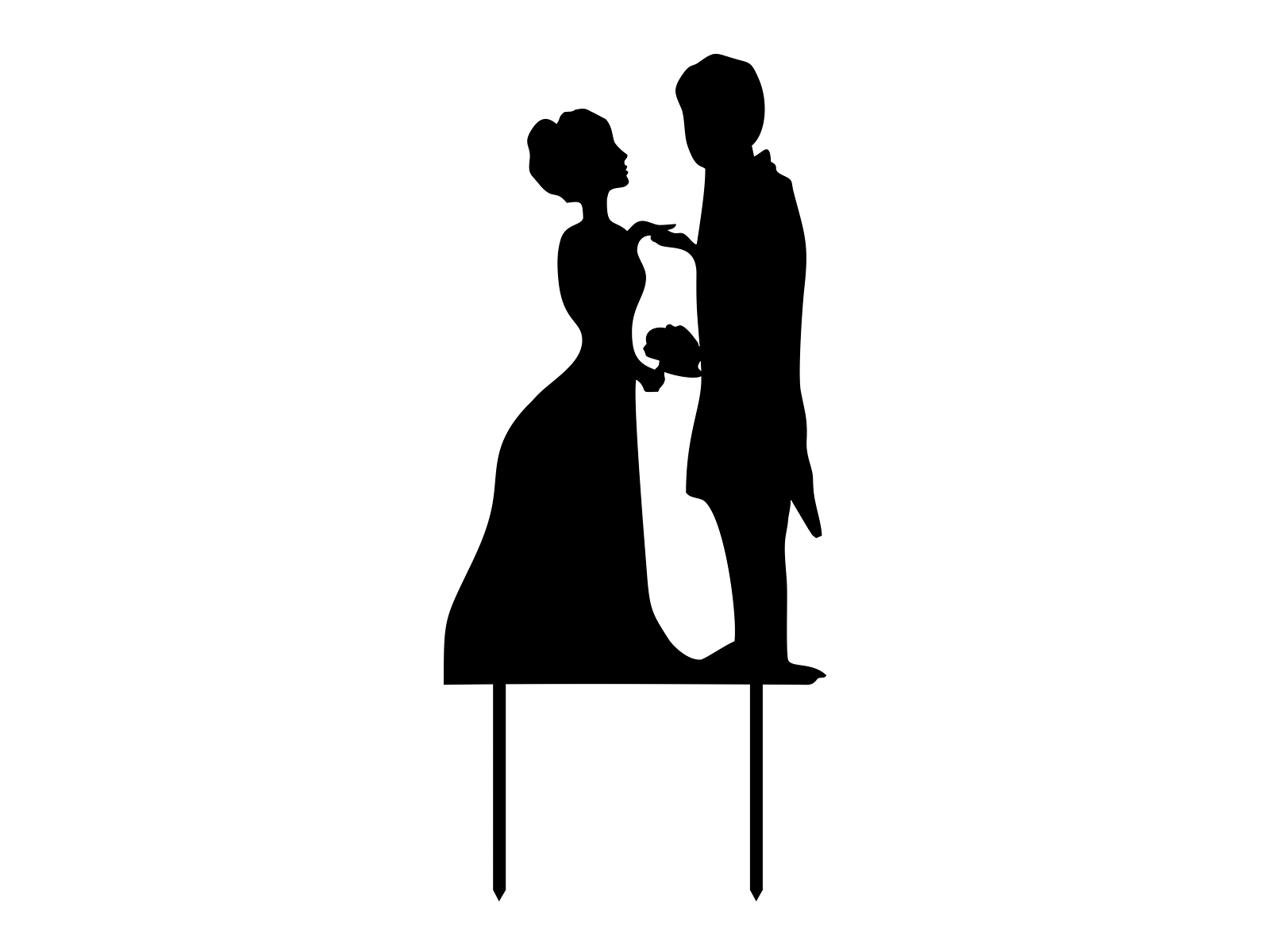 Ckt057 Cake topper Groom and Bride Looking at Each Other and Holding Hands Cake topper Groom and Bride Looking at Each Other and Holding Hands