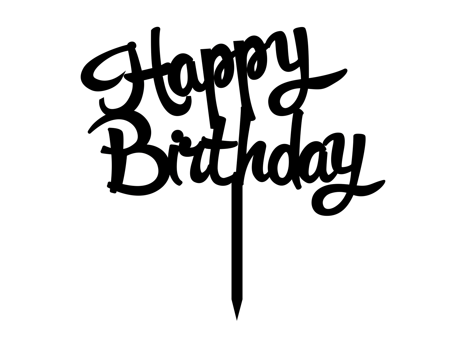 Cake Topper Happy Birthday 3