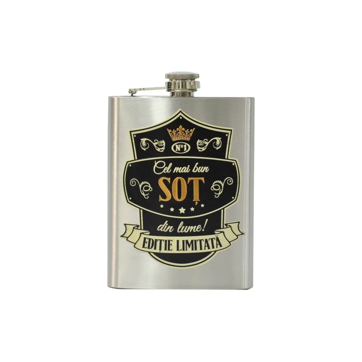 Plosca personalizata Cel mai bun sot Ploscutele de buzunar personalizate sunt un cadou unic pentru pasionatii de esente tari si nu numai. Stim cat de greu este sa gasesti un cadou ideal barbatesc, de aceea am lansat sticlele de buzunar personalizate, acestea pot fi folosite oricand, atat iarna cat si in orice alt anotimp. Aceasta este un cadou ideal pentru pasionații de băuturi tari, pentru petreceri aniversare, petreceri de majorat si pentru oricare alta ocazie.