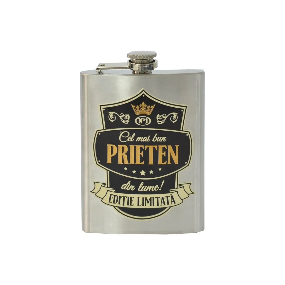 Plosca personalizata Cel mai bun prieten Ploscutele de buzunar personalizate sunt un cadou unic pentru pasionatii de esente tari si nu numai. Stim cat de greu este sa gasesti un cadou ideal barbatesc, de aceea am lansat sticlele de buzunar personalizate, acestea pot fi folosite oricand, atat iarna cat si in orice alt anotimp. Aceasta este un cadou ideal pentru pasionații de băuturi tari, pentru petreceri aniversare, petreceri de majorat si pentru oricare alta ocazie.