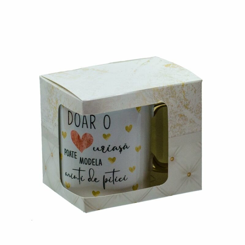 Cana personalizata cu maner auriu doar o inima uriasa poate modela minti de pitici 