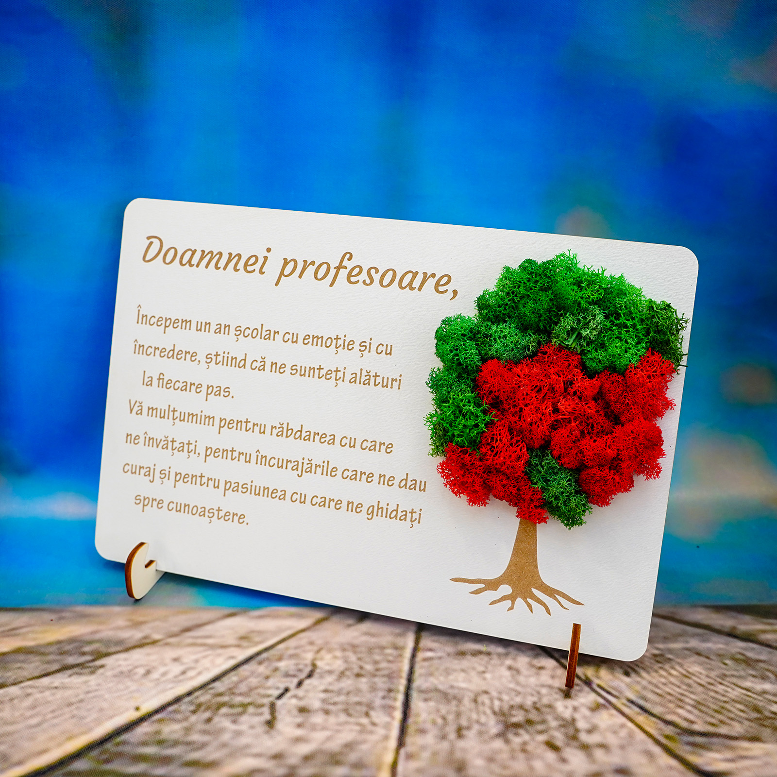 Tlc002 Tablou lemn cu licheni Doamna profesoara Tablouri lemn cu licheni doamna profesoara cadouri cadre didactice cadouri profesoare