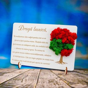 Tablouri lemn cu licheni bunica mea cadouri bunica mea draga