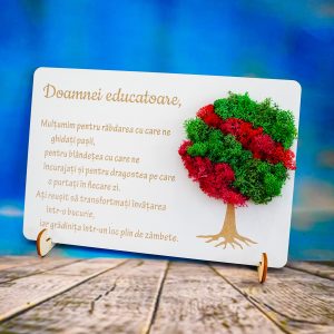 Tablouri lemn cu licheni doamna educatoare cadouri cadre didactice cadouri educatoare