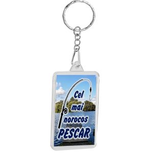 Breloc personalizat cel mai norocos pescar , cadouri pentru pescari si pescuit