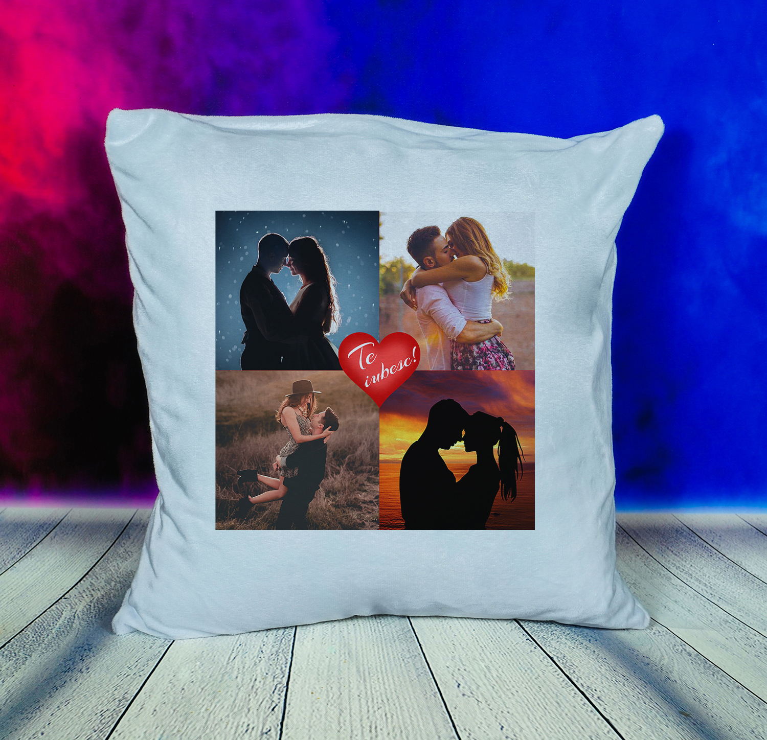 Perna personalizata colaj 4 poze perna personalizata cu poza cadouri personalizate cadouri pentru iubita sotie prietena mama