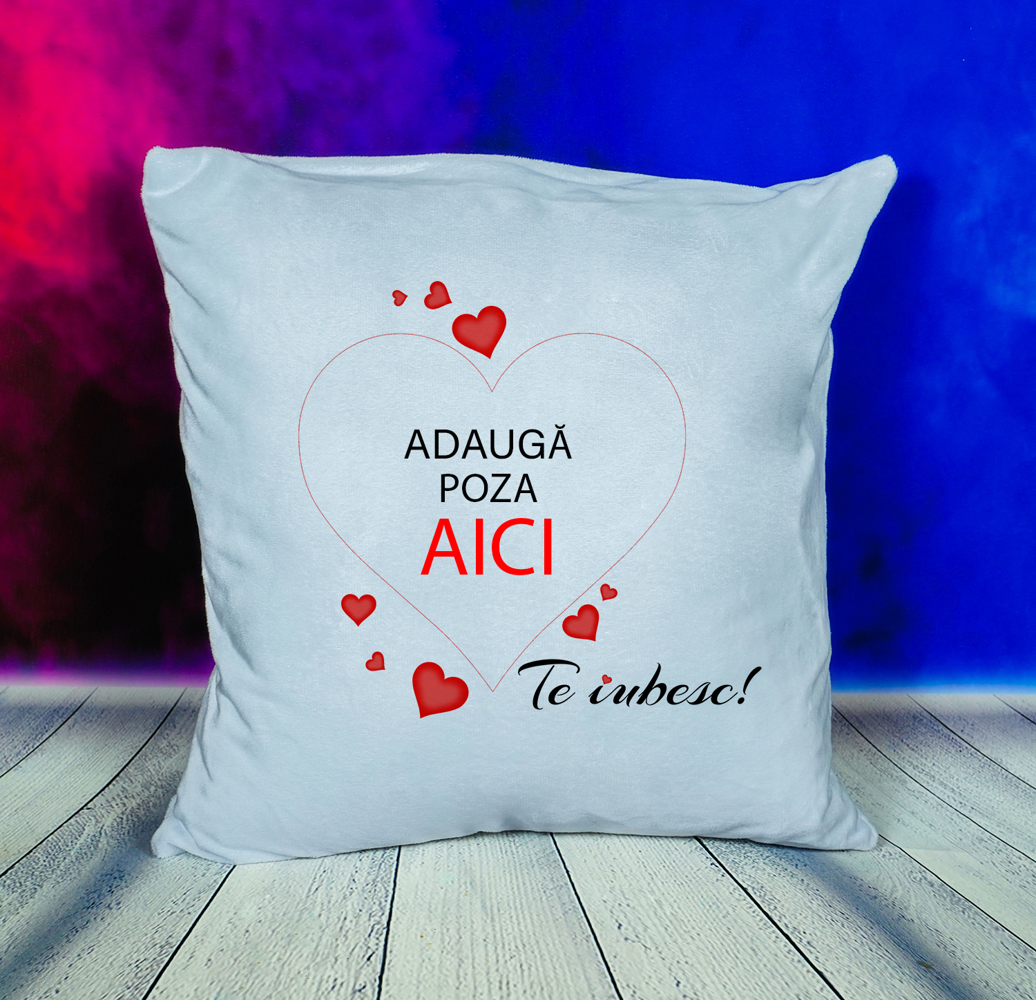 prn014 perna imagine in inima template Perna pufoasa personalizata cu poza in forma de inima si mesaj cadouri pentru indragostiti iubita sotie mama sora bunica