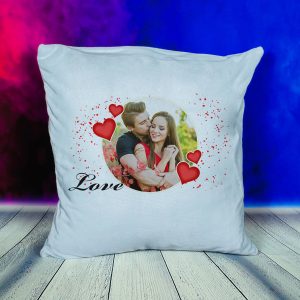 Perna pufoasa personalizata cu poza in forma de inima si mesaj cadouri pentru indragostiti iubita sotie mama sora bunica