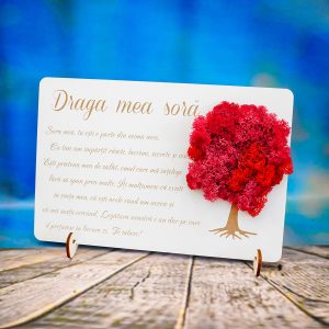 Tablouri lemn cu licheni sora mea cadouri draga mea sora